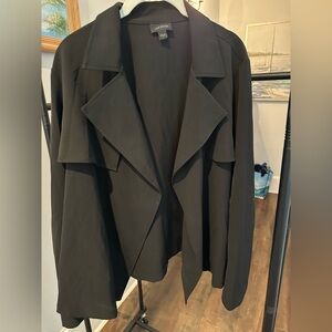 J. Jill Wearever Collection Black Open Front Drape Jacket Size Large EUC